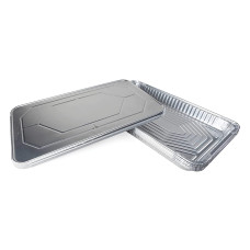 21" x 13" x 1.5" Full Size Aluminum Steam Table Pans with Lids, Shallow
